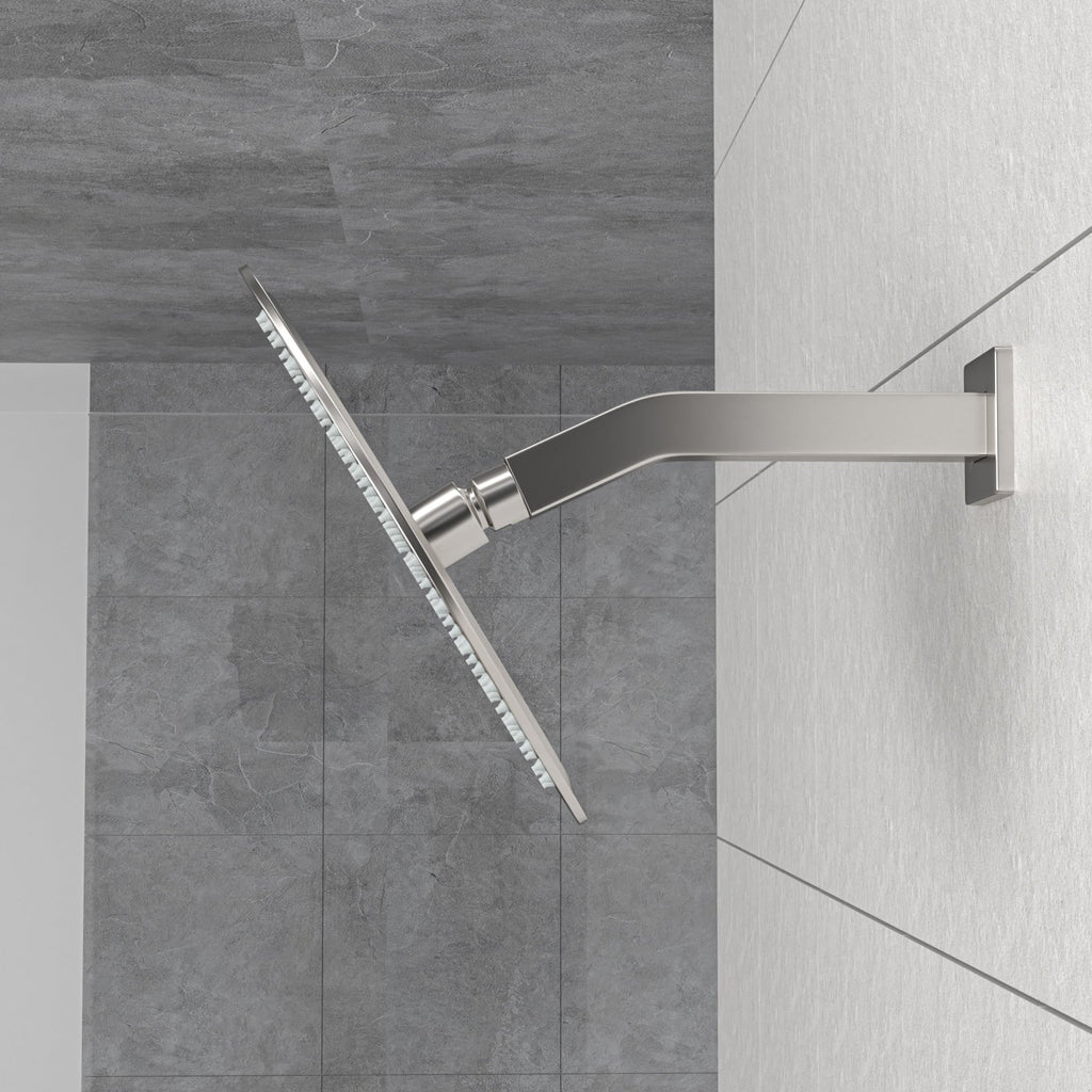 Brushed Nickel Shower Arm with Flange