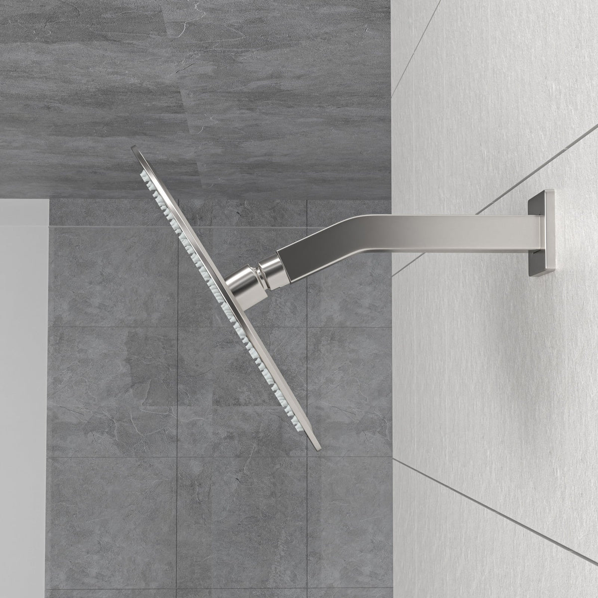 Brushed Nickel Shower Arm with Flange
