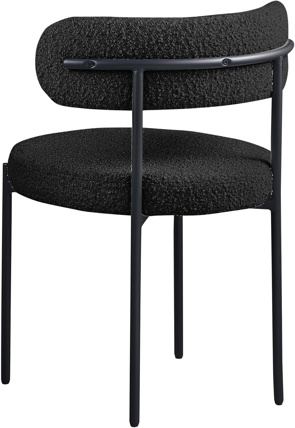 Contemporary Dining Chair Set of 2, Boucle Fabric Upholstered Kitchen Chair