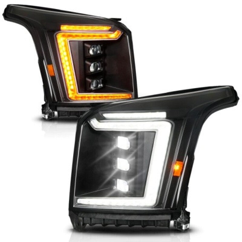 ANZO 15-20 GMC Yukon (Incl XL - Factory Halogen Models) Full LED Proj Headlights Black - Driver Side 111635X-L