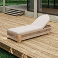 Outdoor Chaise Lounge Chair, Acacia Wood Pool Chair