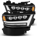 AlphaRex 19-20 Ram 1500HD NOVA LED Proj Headlight Plank Style Matte Blk w/Activ Light/Seq Signal/DRL 880518 *Discontinued