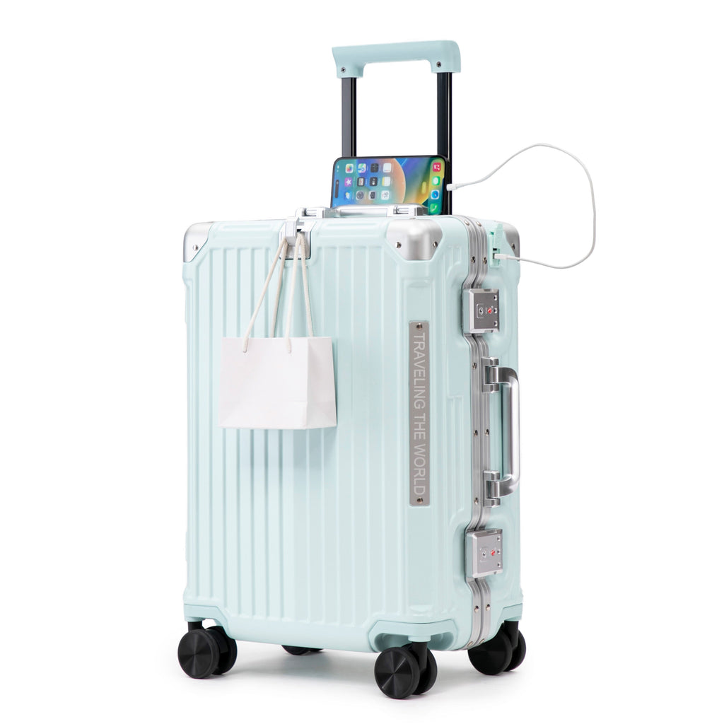 20 Inch Carry On Luggage - Aluminum Frame ABS Hard Shell Suitcase