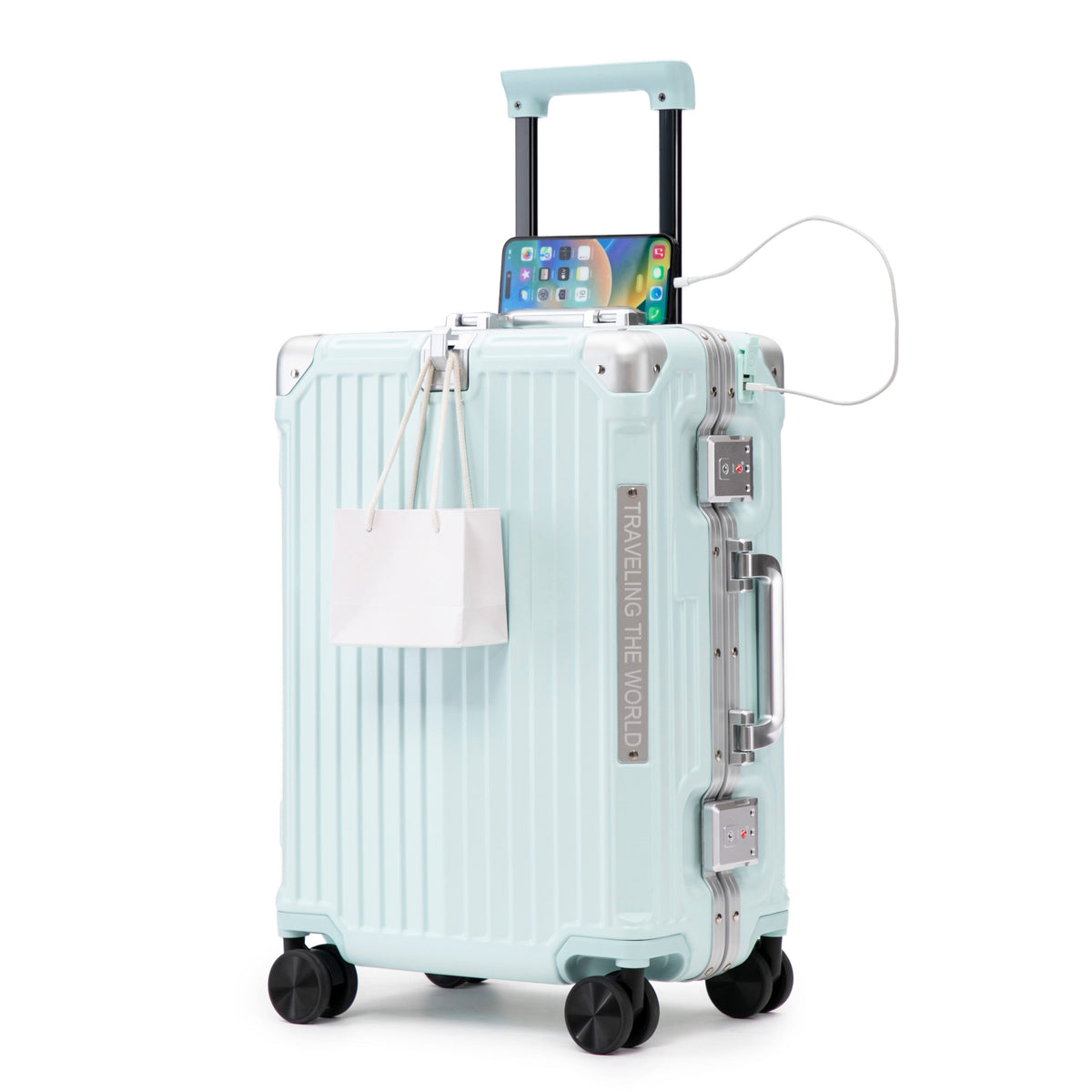 20 Inch Carry On Luggage - Aluminum Frame ABS Hard Shell Suitcase