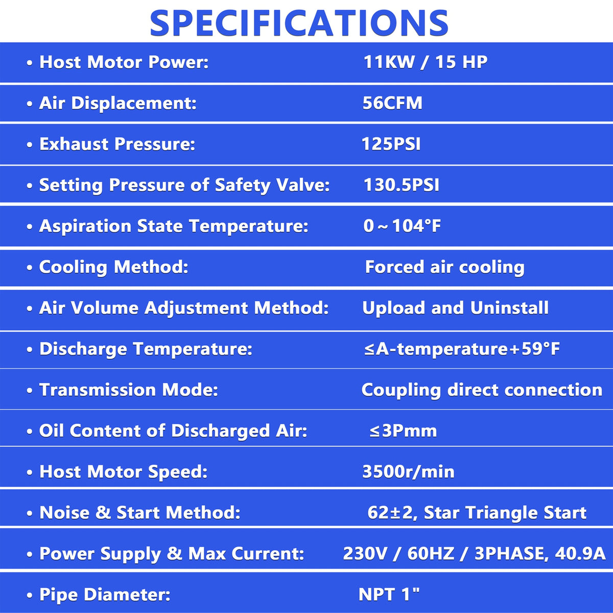 15HP Rotary Screw Air Compressor