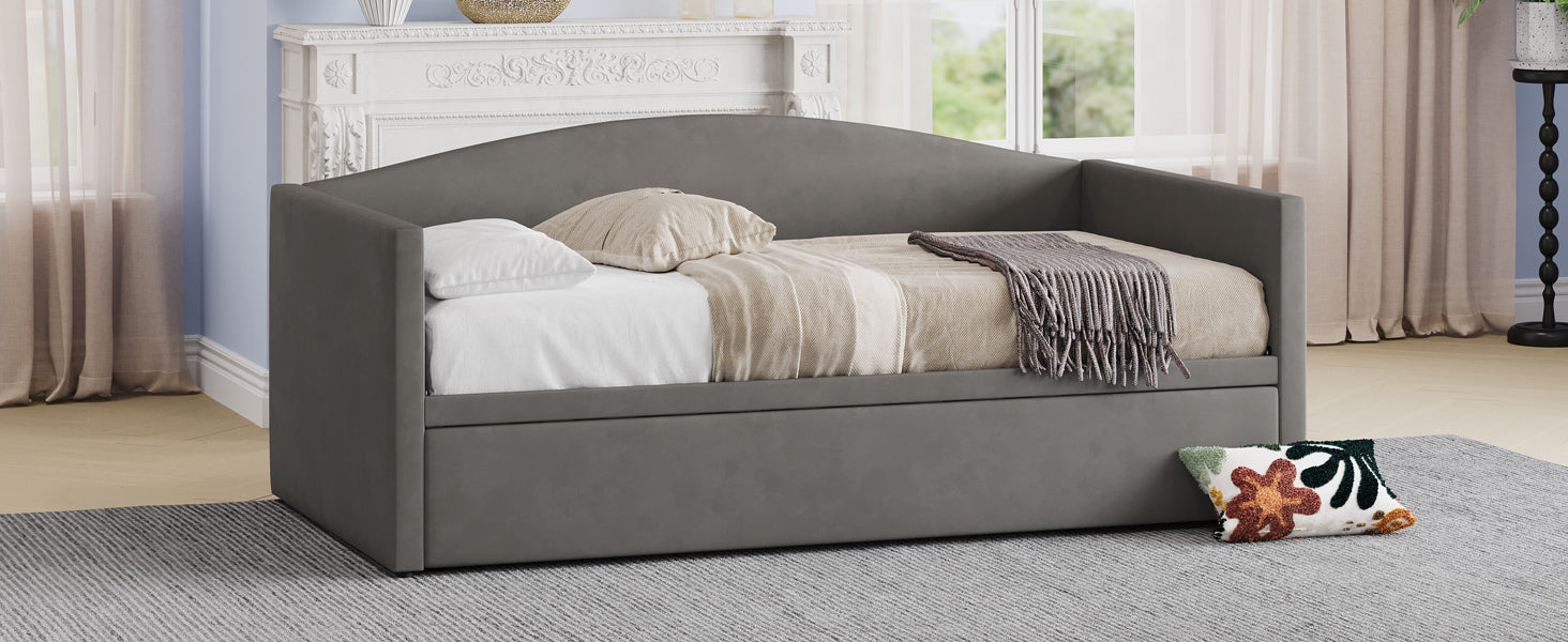 Twin Size Daybed with Extended Pop Up Trundle