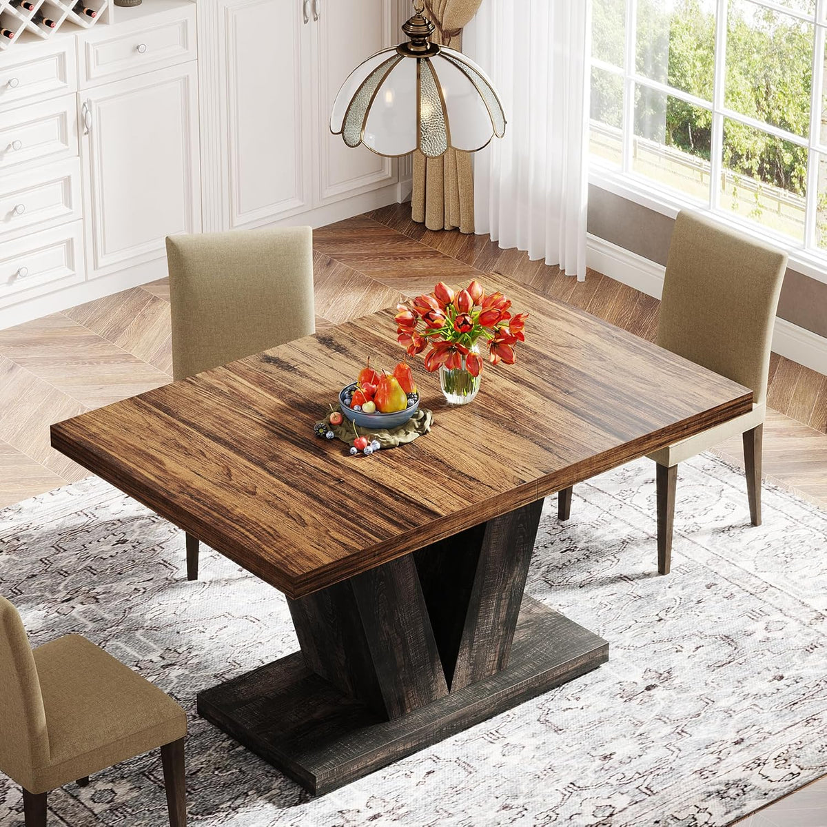 47" Farmhouse Dining Table for 4-6