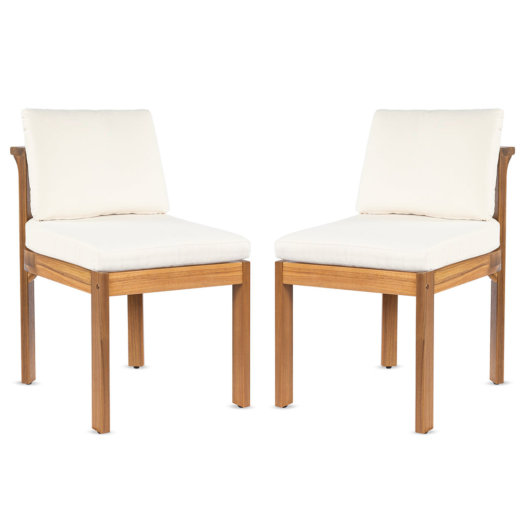 Acacia Wood Outdoor Dining Chair Set of 2