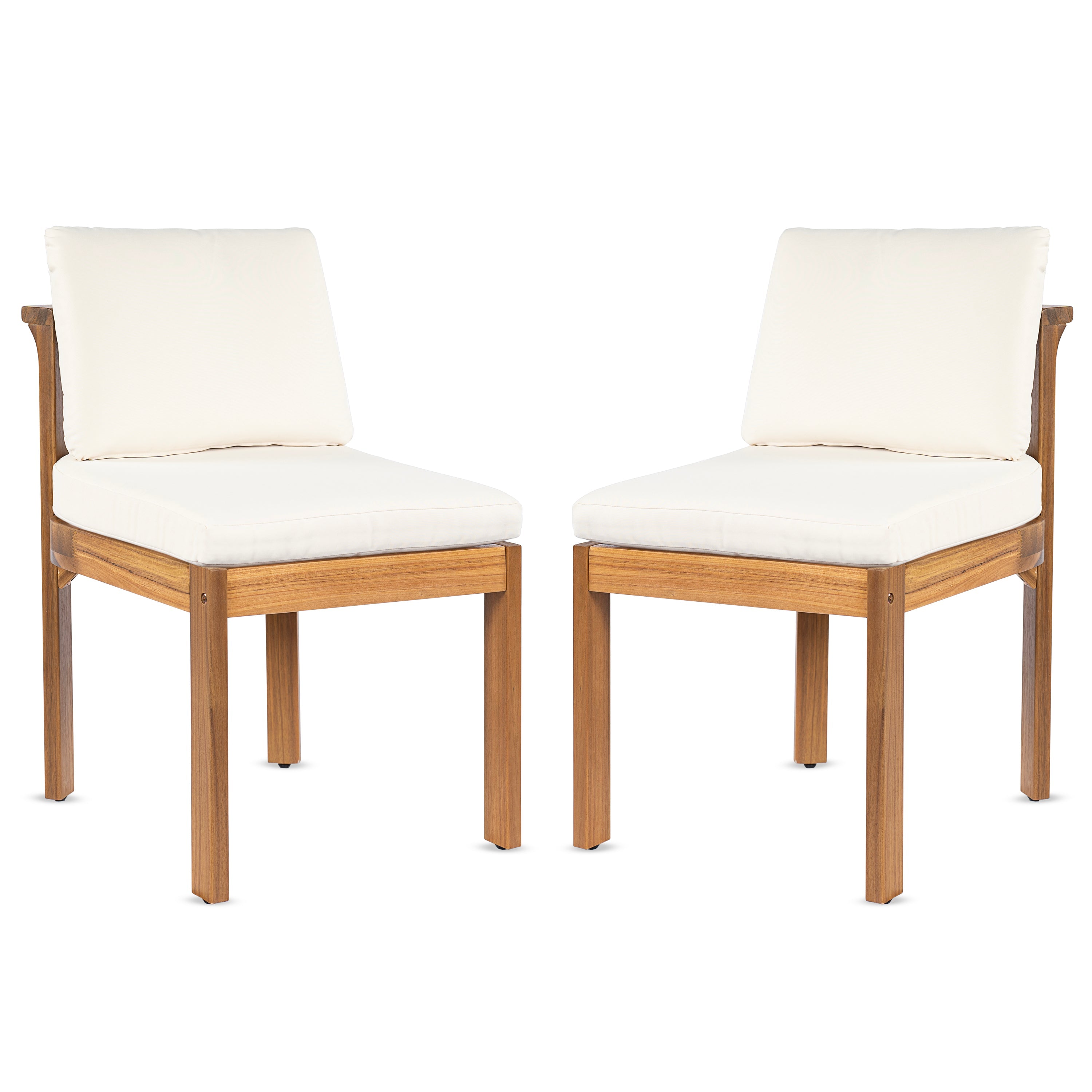 Acacia Wood Outdoor Dining Chair Set of 2