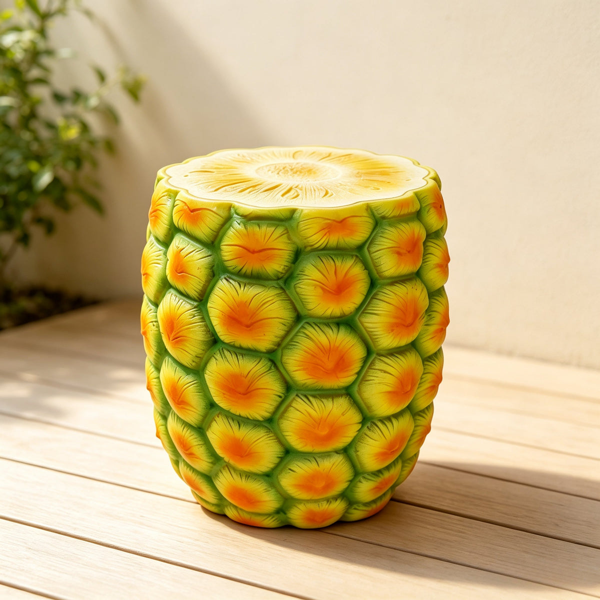 14" Oversized Pineapple Shaped Resin Stool