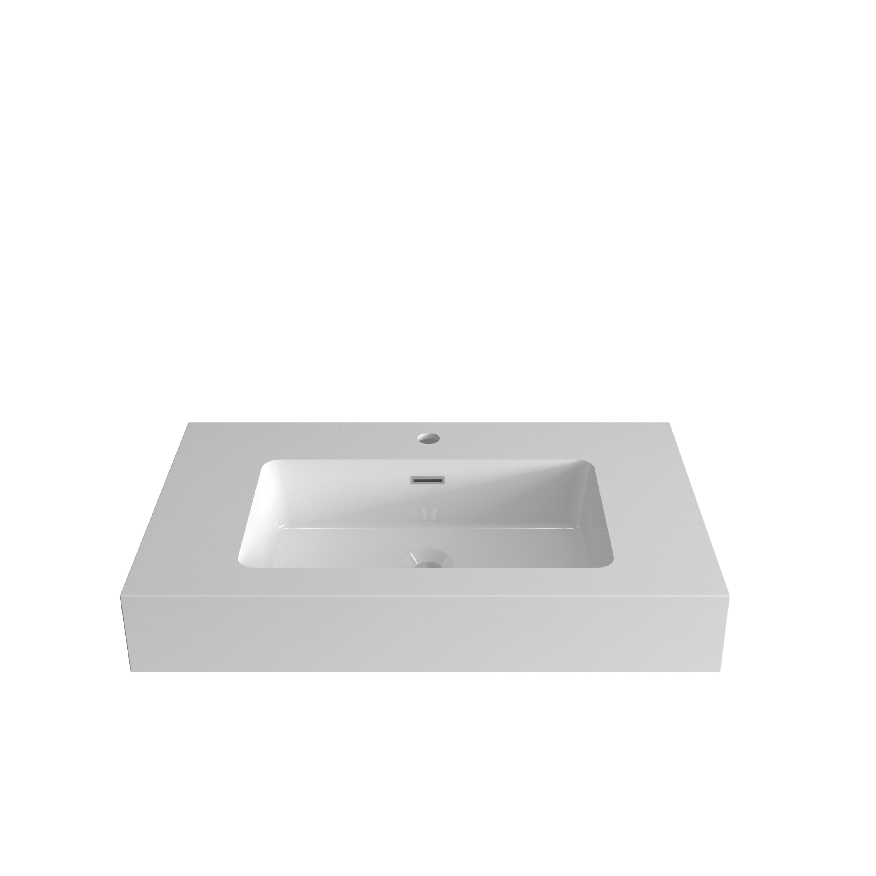 Integrated Solid Surface Basin - Glossy White