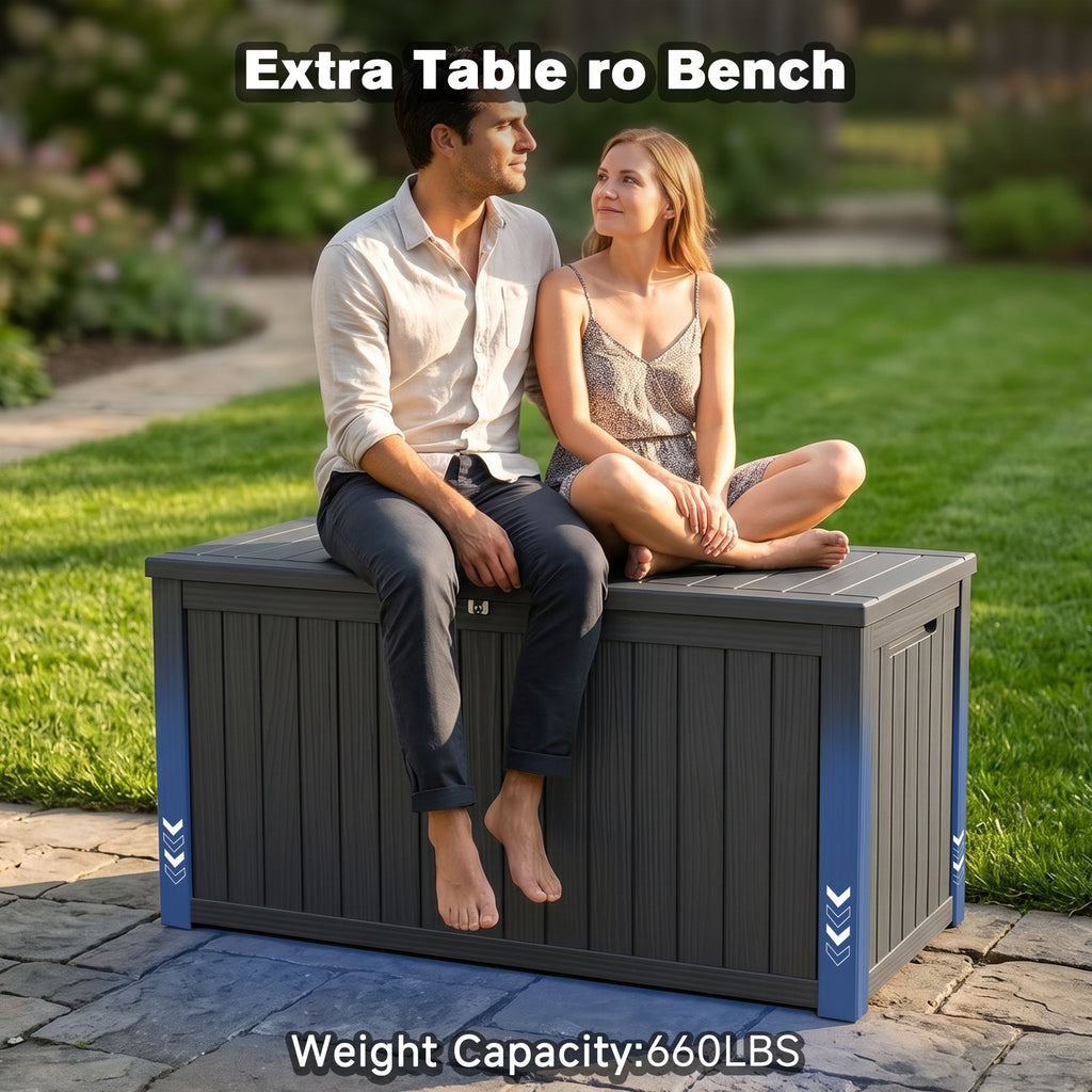 180 Gallon Large Outdoor Storage Deck Box