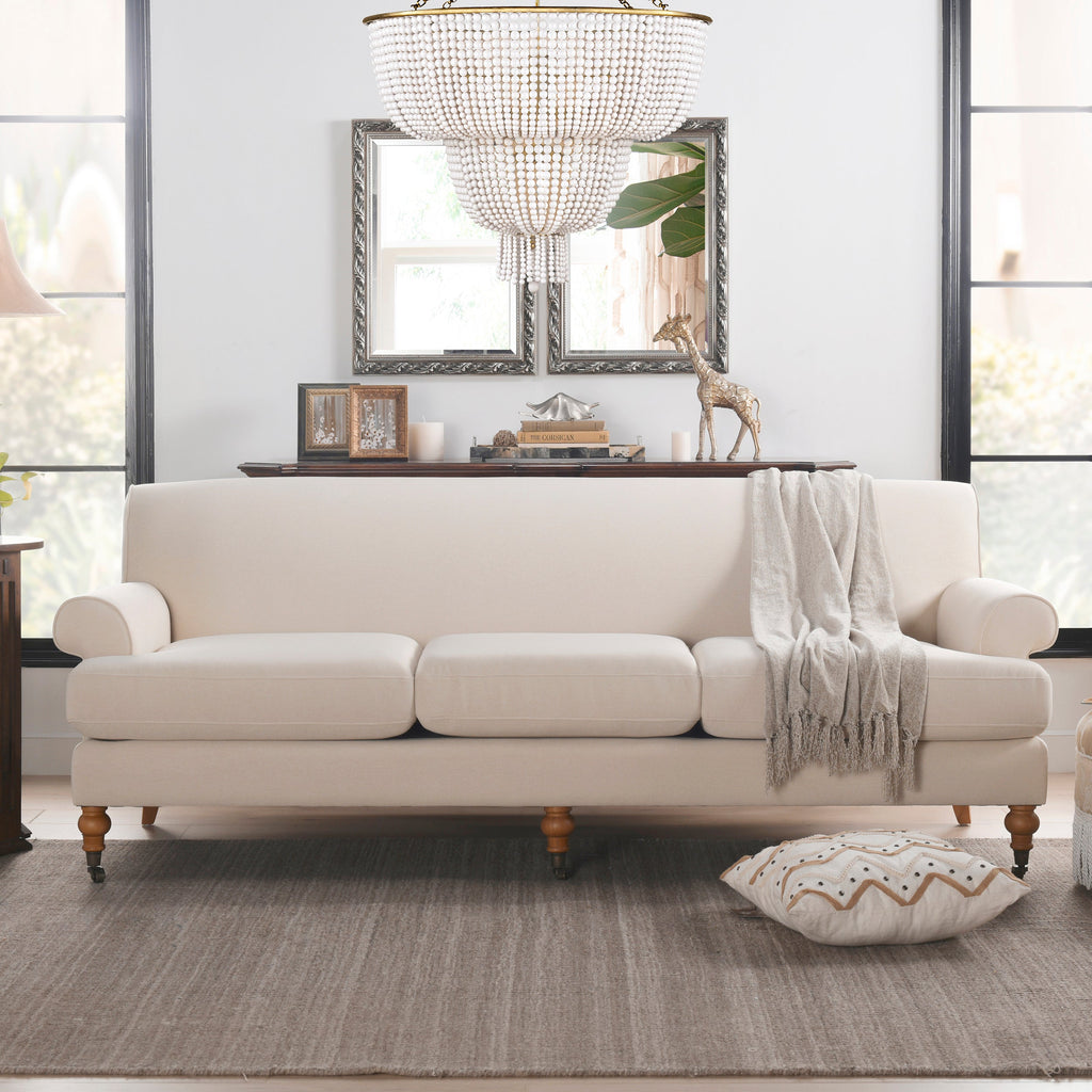 Alana Lawson Three-Cushion Tightback Sofa, Sky Neutral