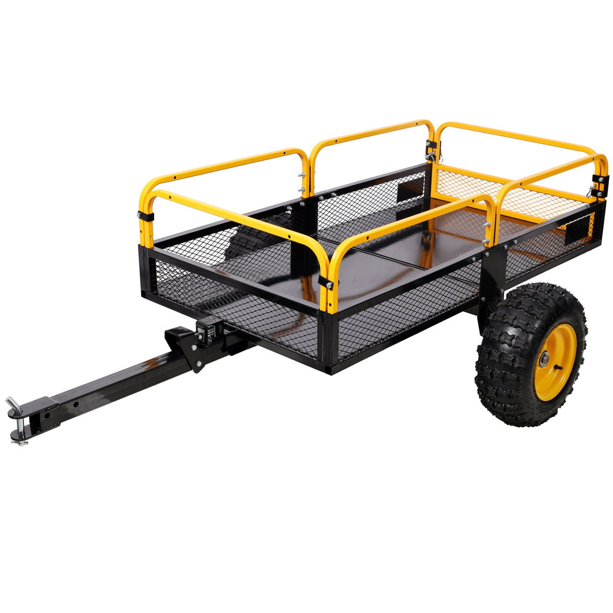 Heavy-Duty Tow-Behind Dump Cart 1000 lbs Load Capacity
