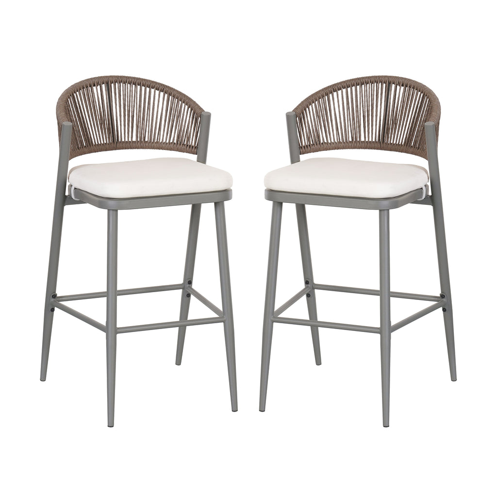 Outdoor 30.25" Seat Height Metal Frame Barstools