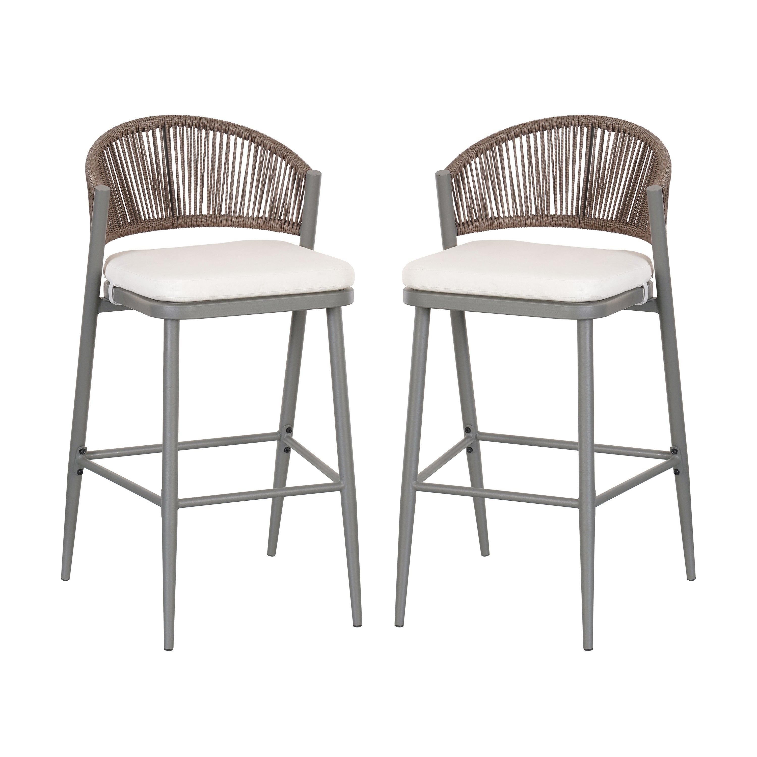 Outdoor 30.25" Seat Height Metal Frame Barstools
