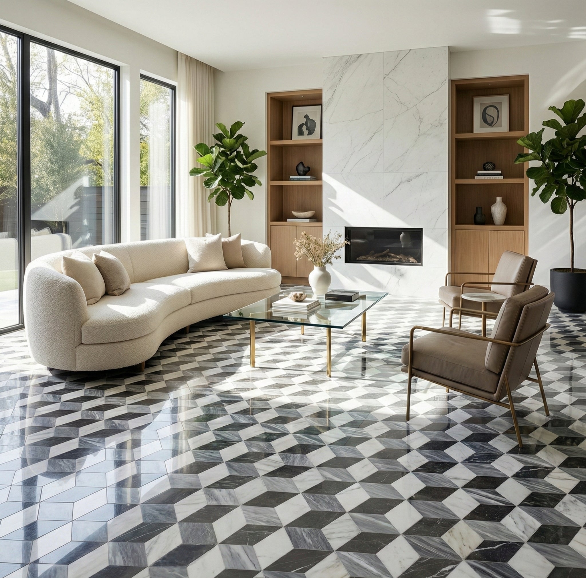Hexagon Waterjet Marble