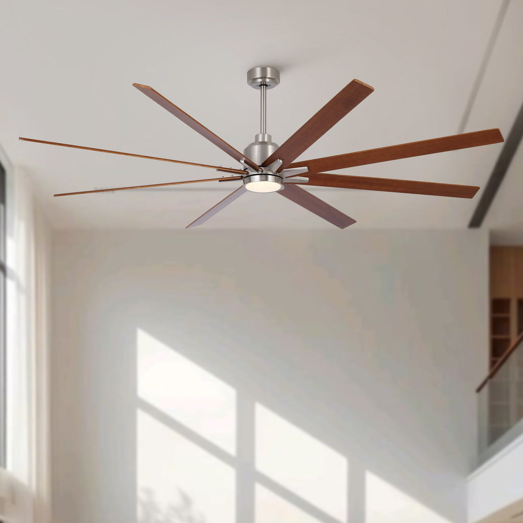 84" Oversized Large Brushed Nickel Ceiling Fan
