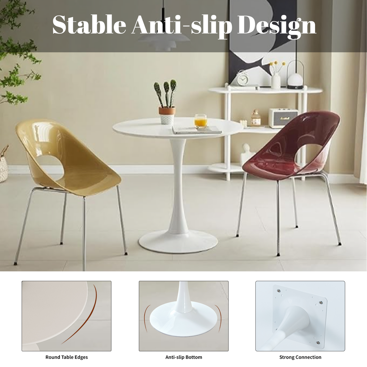 White Round Dining Table