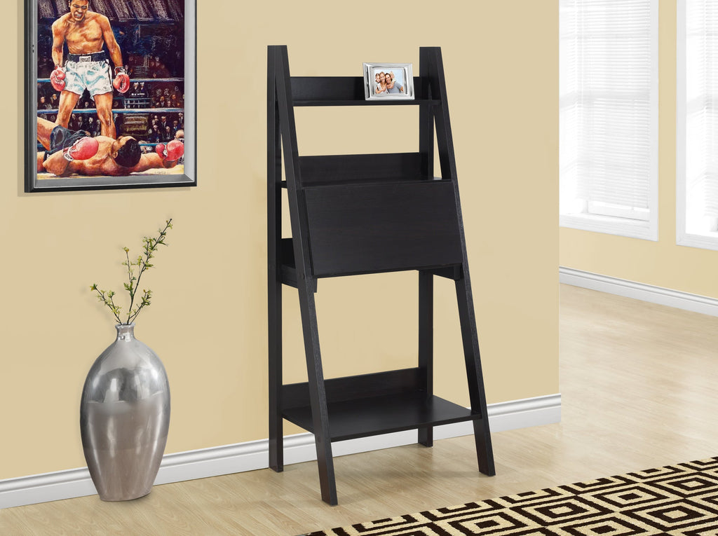 Leaning Computer Desk with Storage Shelves