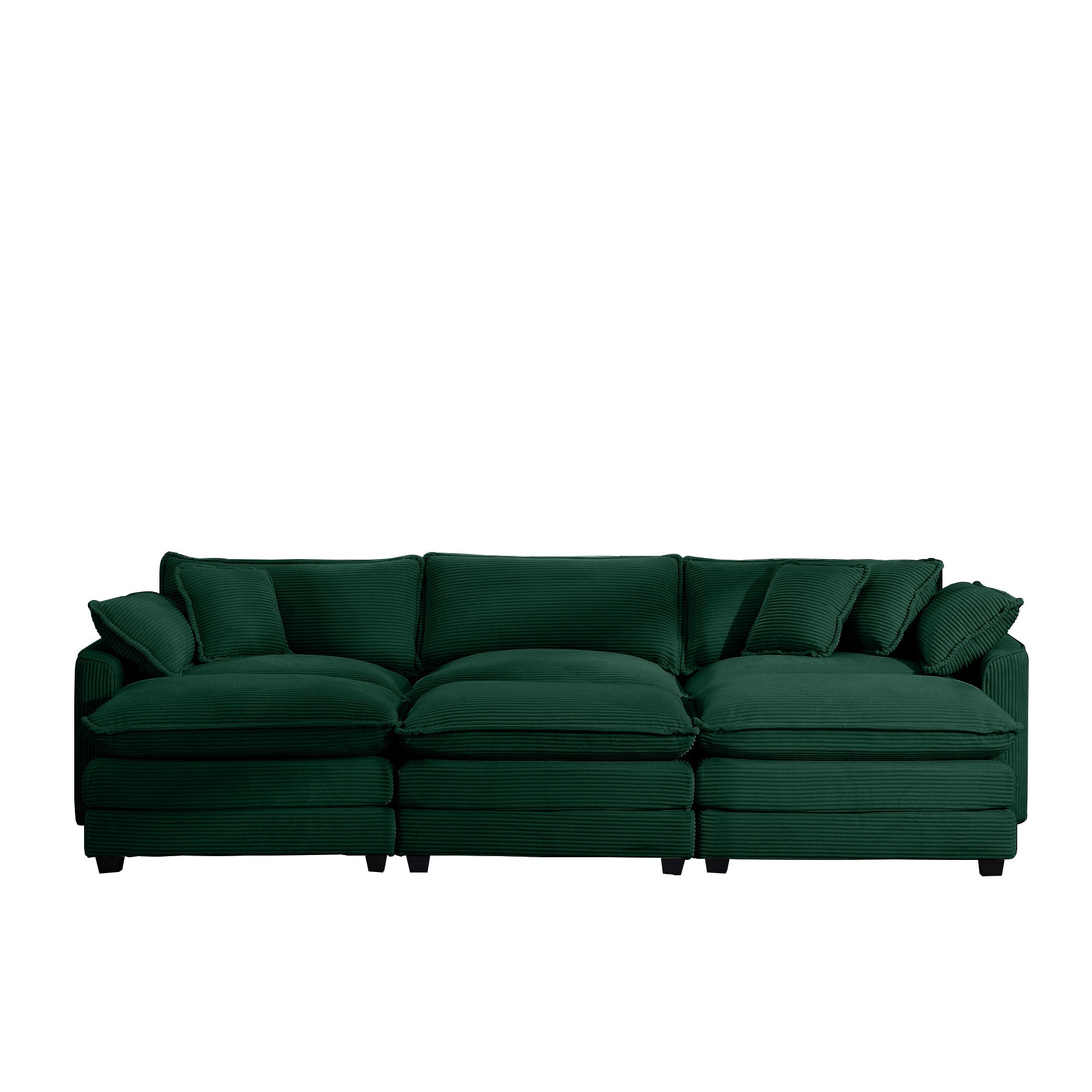 Oversized Modular Cushion Sofa with Portable Ottoman
