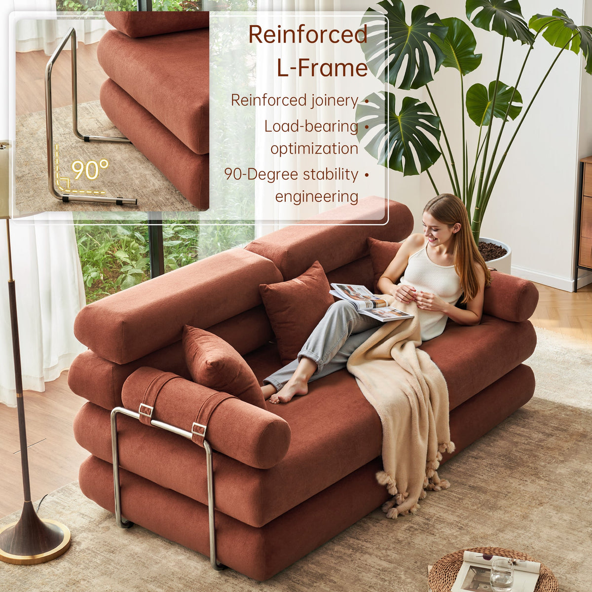 Convertible L-Shaped Sectional Sofa Bed