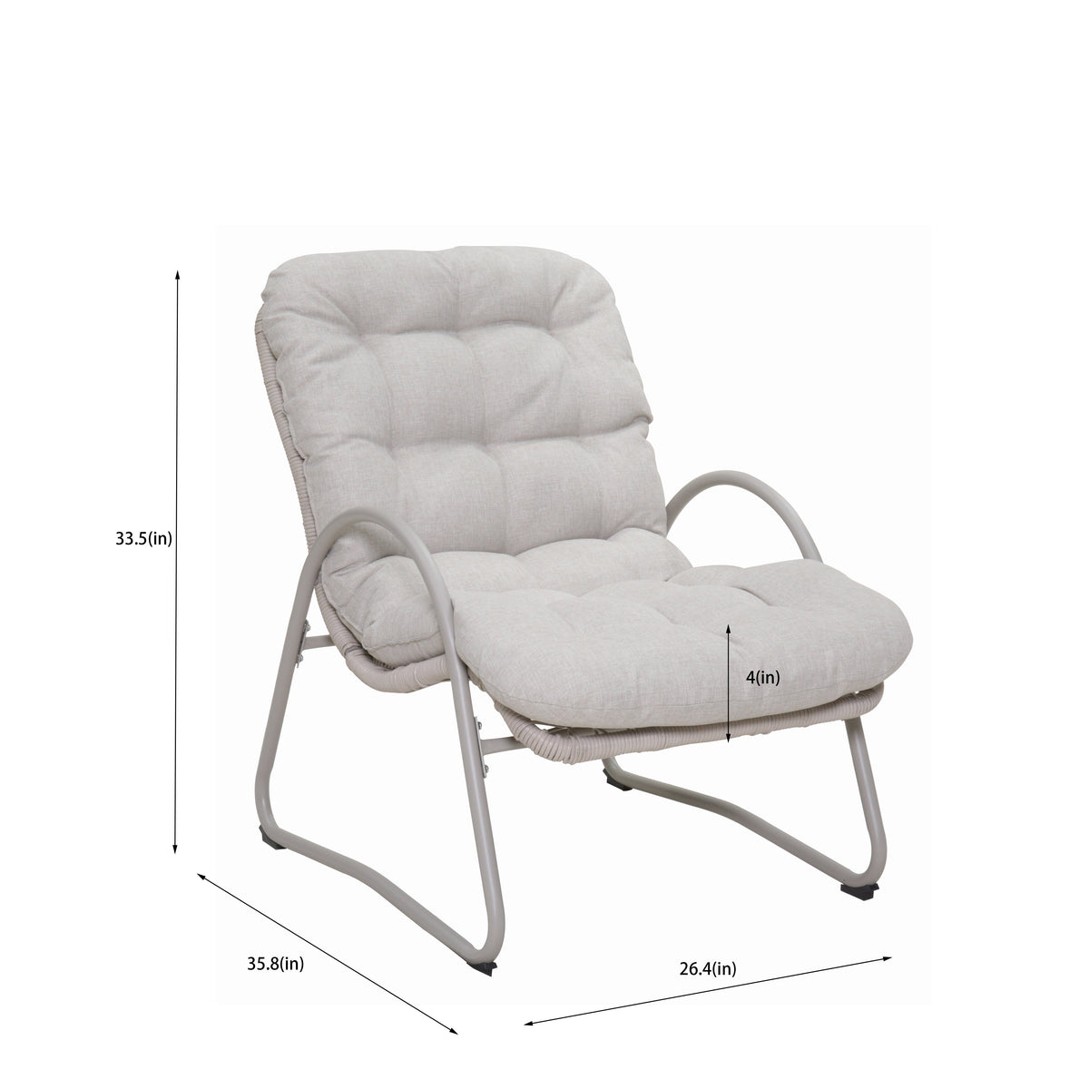 Outdoor Iron Framed Wicker 3-Piece Patio Set