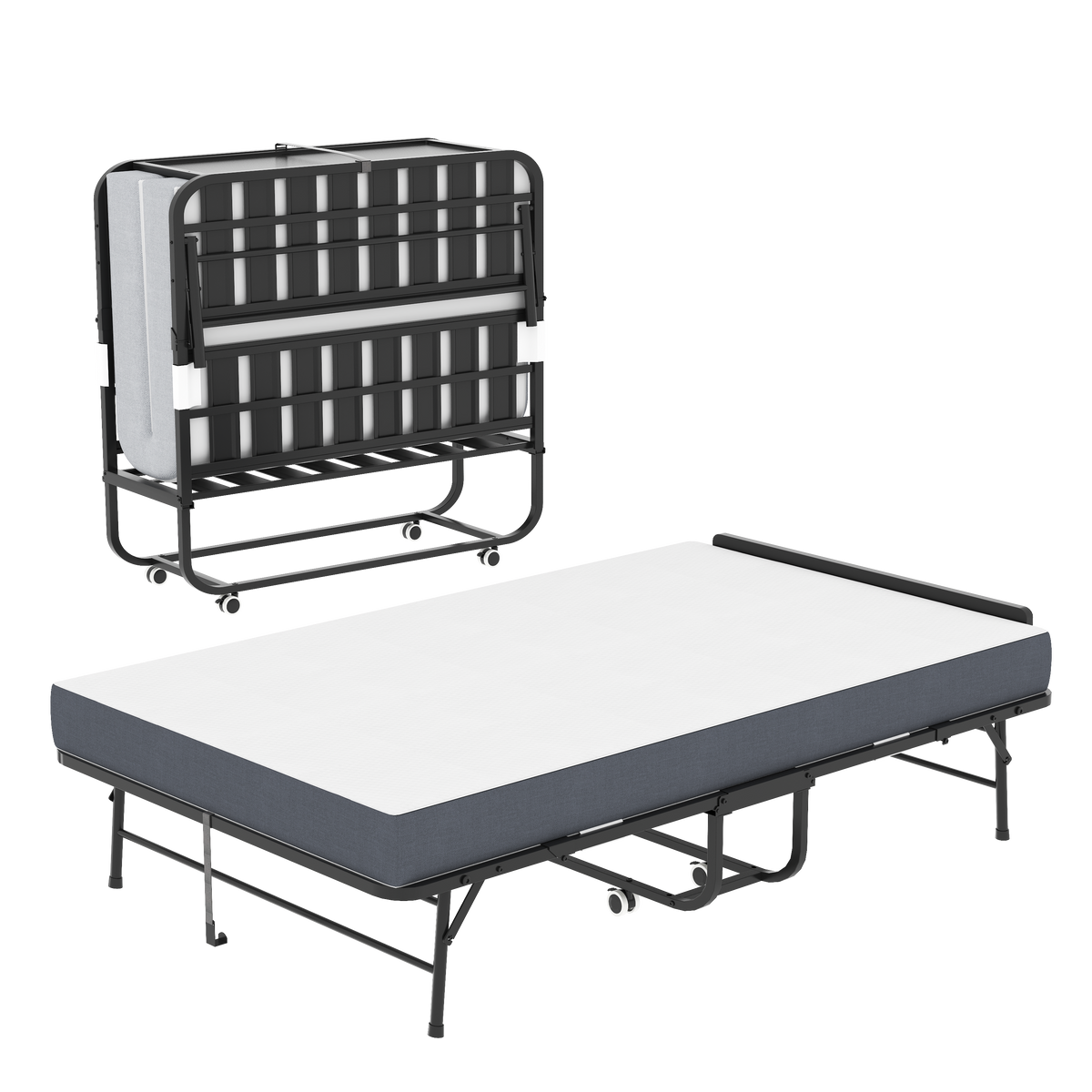 75"x46" Wide Folding Bed with Adjustable Headboard