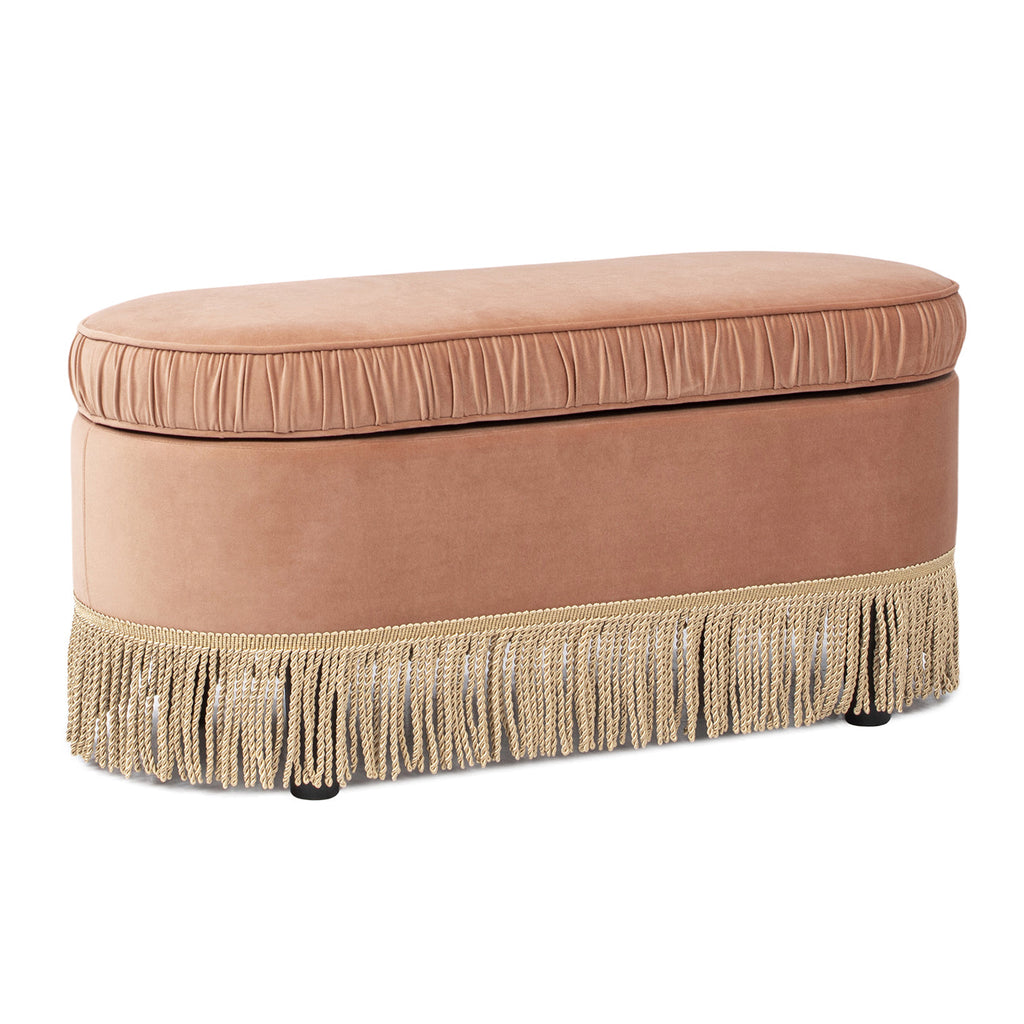 Serena 38" Oval Storage Bench Ottoman