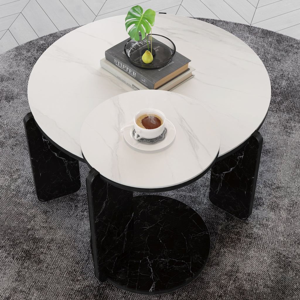Set of 2 Round Nesting Coffee Tables