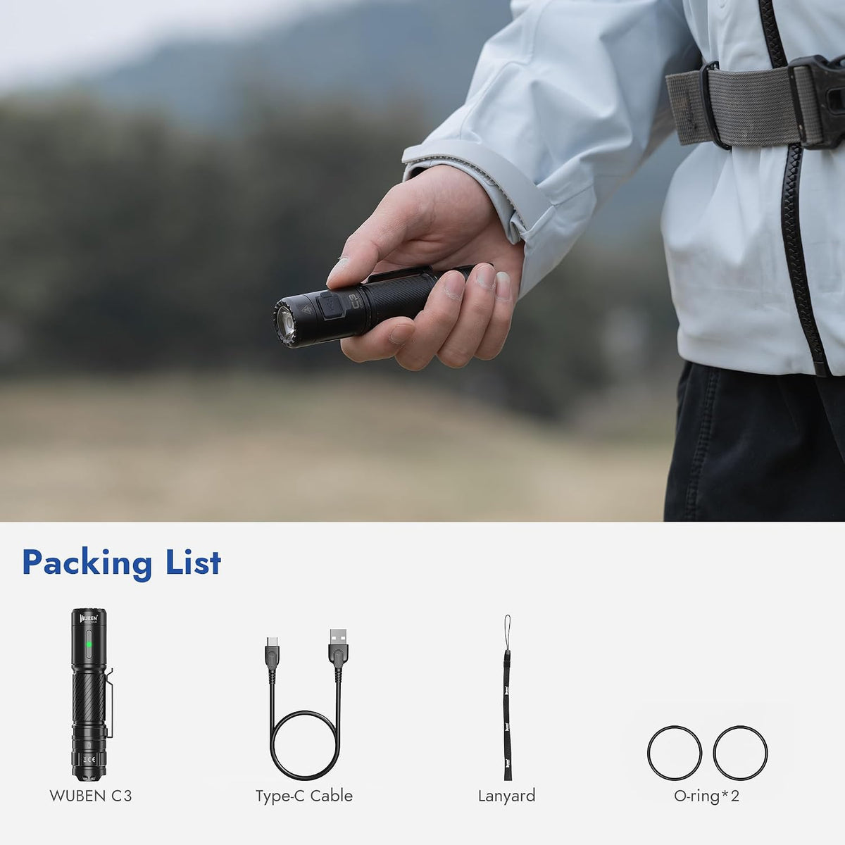 WUBEN C3 Flashlight 1200 High Lumens