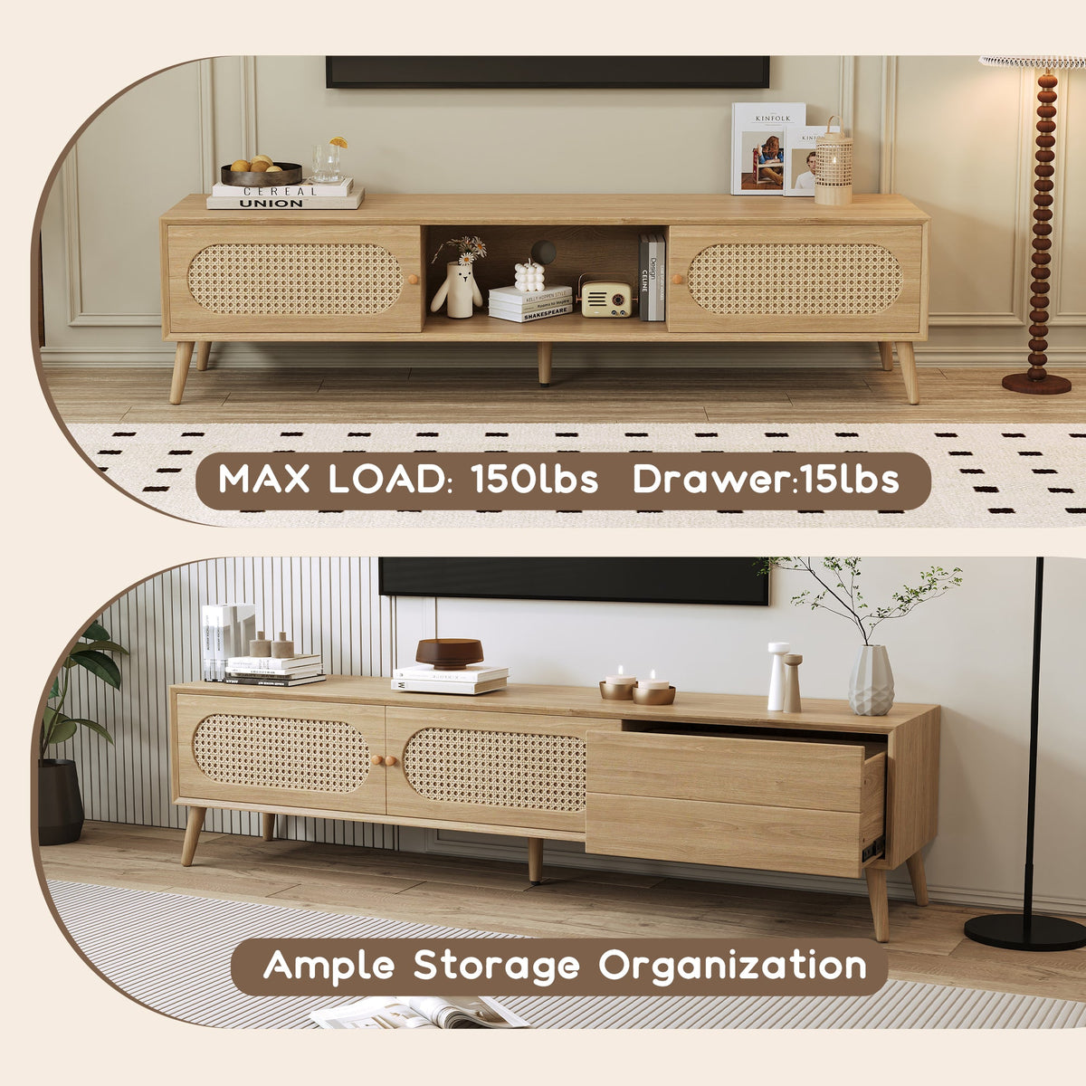Boho TV Stand for TVs Up to 80''