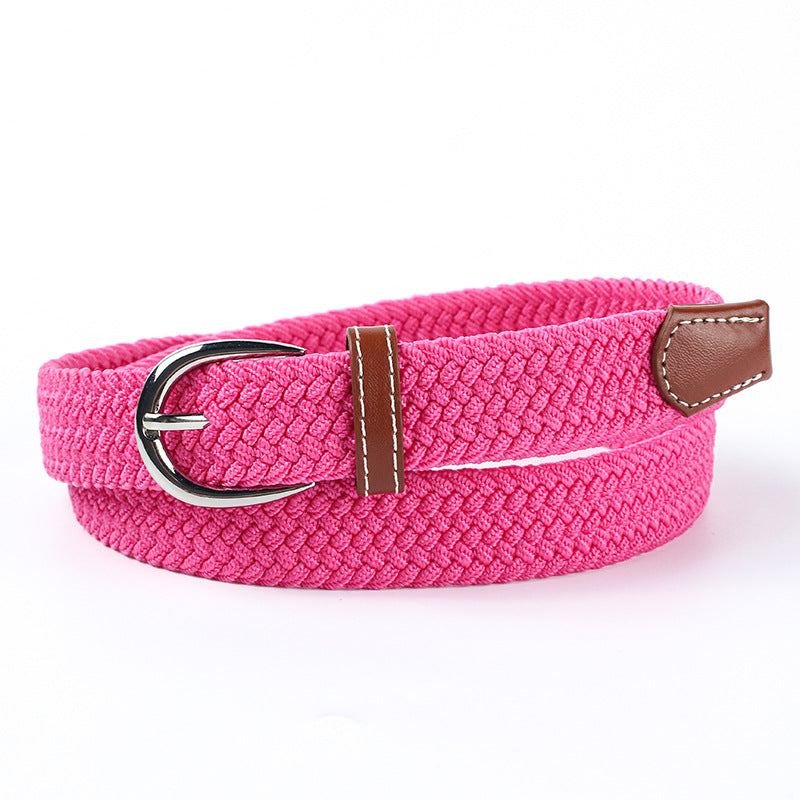 Youth Student Canvas Elastic Braided Belt