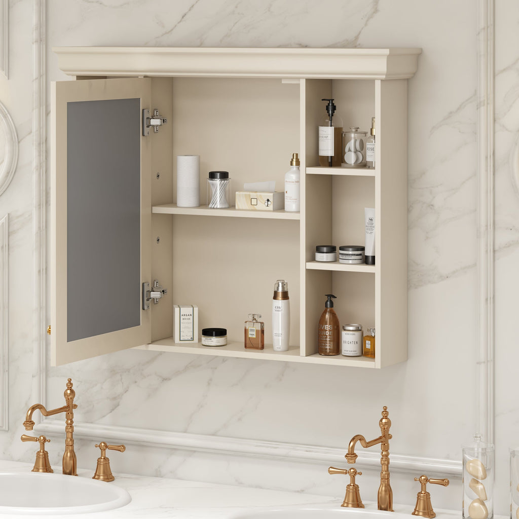 35'' x 28'' Wall Mounted Bathroom Storage Cabinet with Mirror