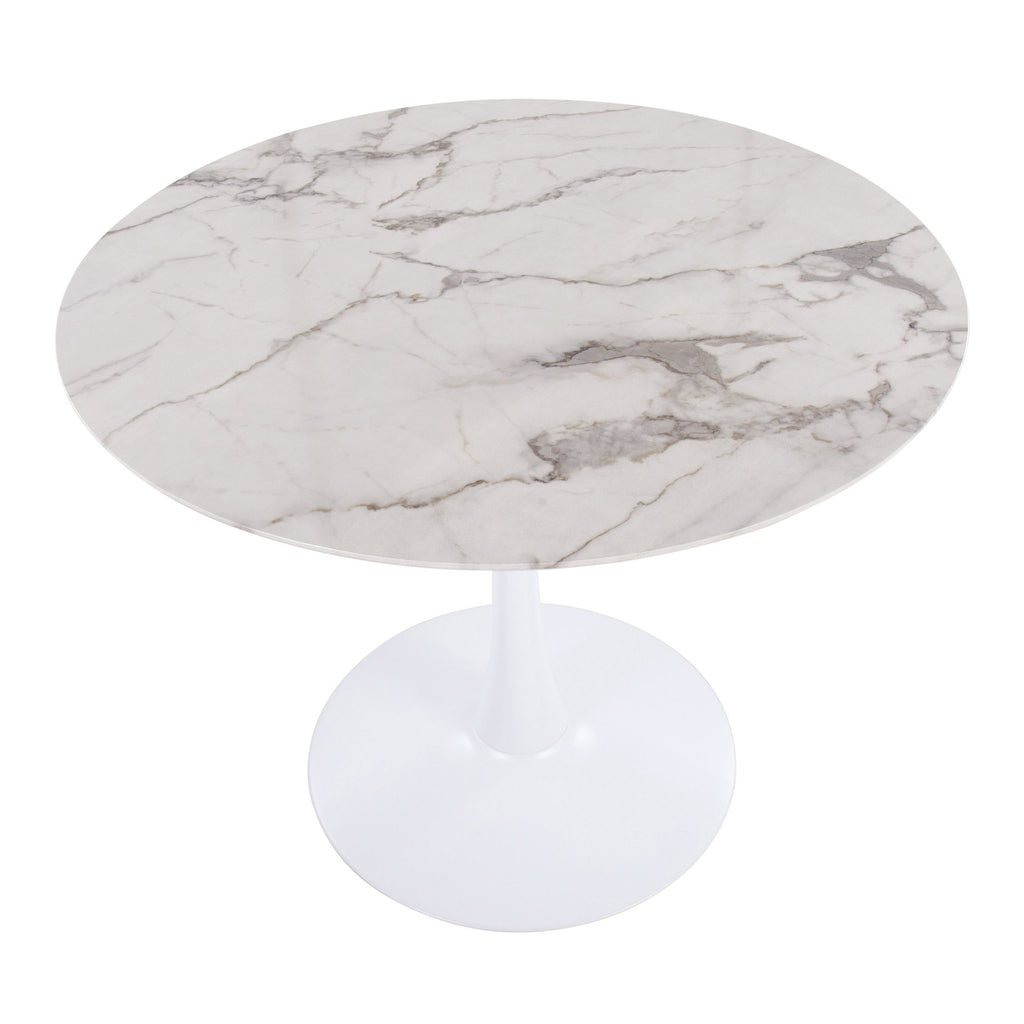 Modern Table with Round Marble Top