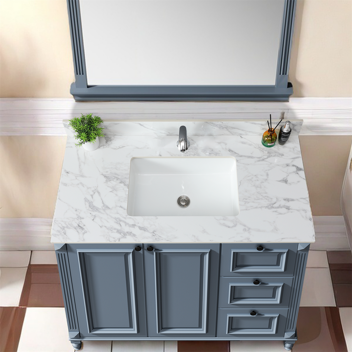 43" x 22" Sintered Stone Bathroom Vanity Top