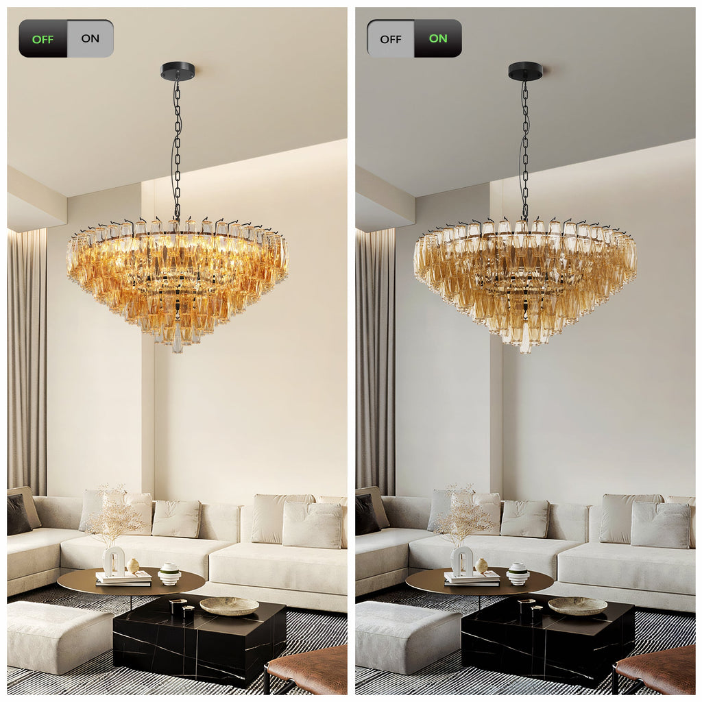 Modern Round Chandelier, 37" Extra Large