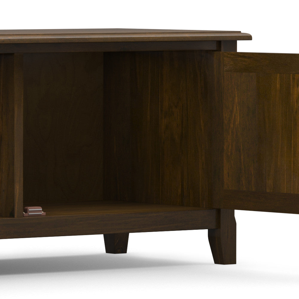 Burlington 72 Inch Wide Solid Wood Low TV Stand in Mahogany
