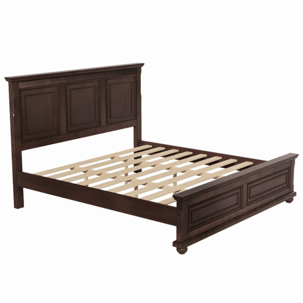 Traditional Town and Country Style Pinewood Vintage Tall Headboard King Bed Frame