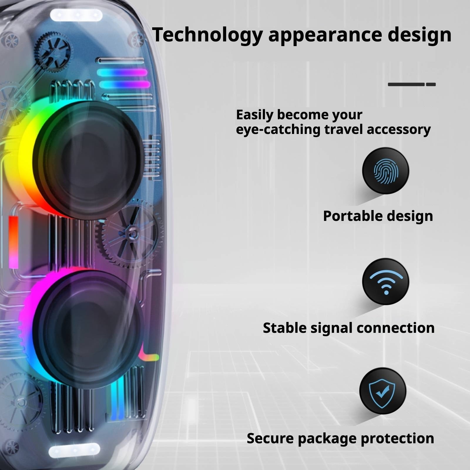 KP-825 Best-Selling Bluetooth Speaker Cool RGB Ambient Lighting Portable Outdoor Handle Waterproof Compact Desktop Speaker