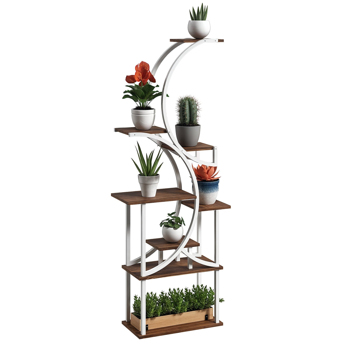 Outsunny 8 Tier Plant Stand Indoor, 62" Tall Plant Shelf