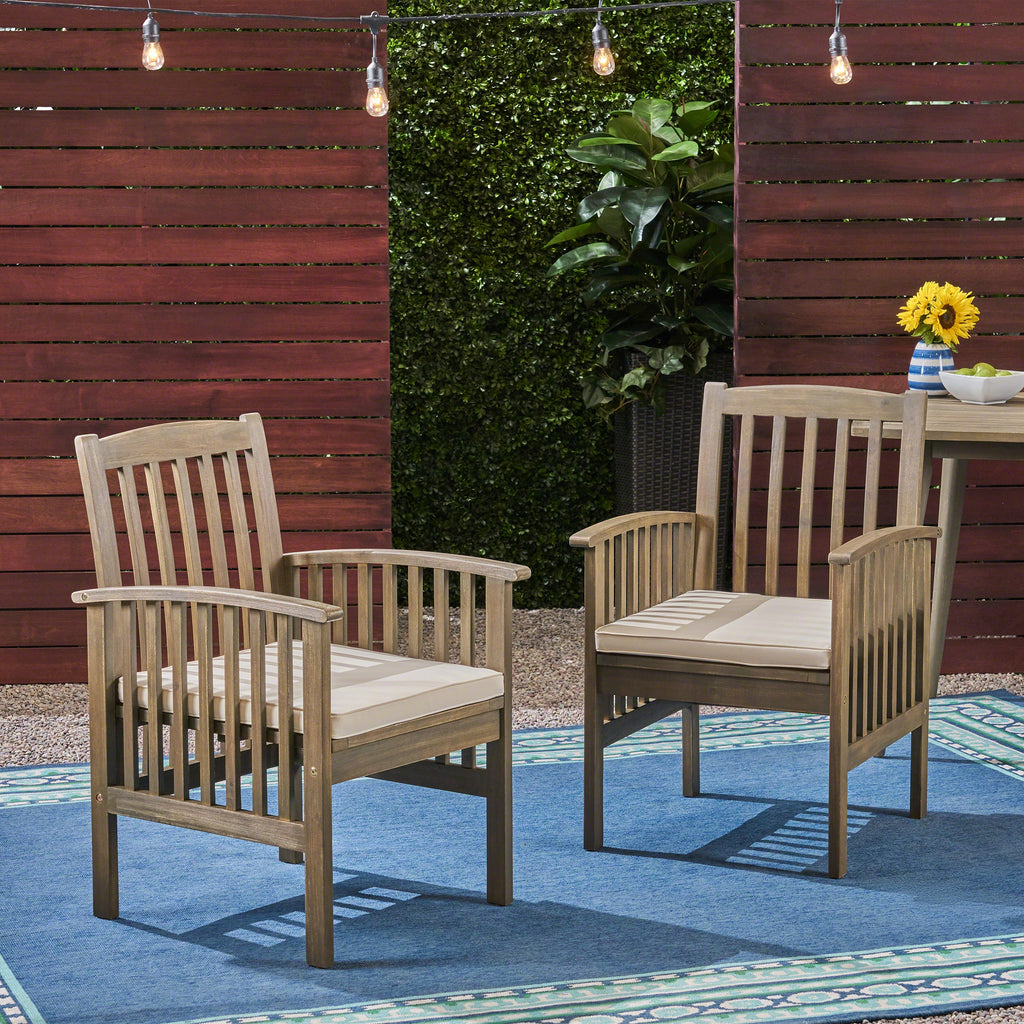 Casa Acacia Dining Chair, 2-Piece Set with Cushions