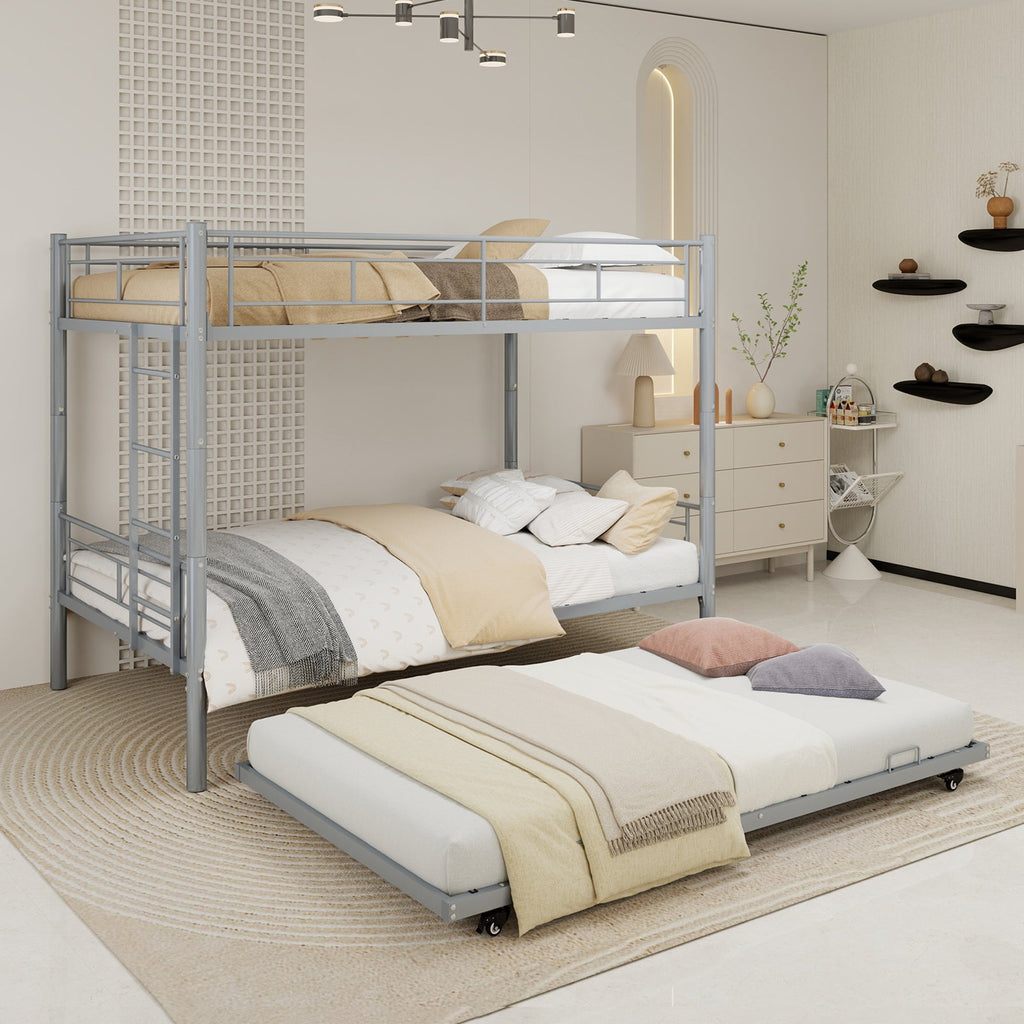 Silver Twin Metal Triple Bunk Bed Frame