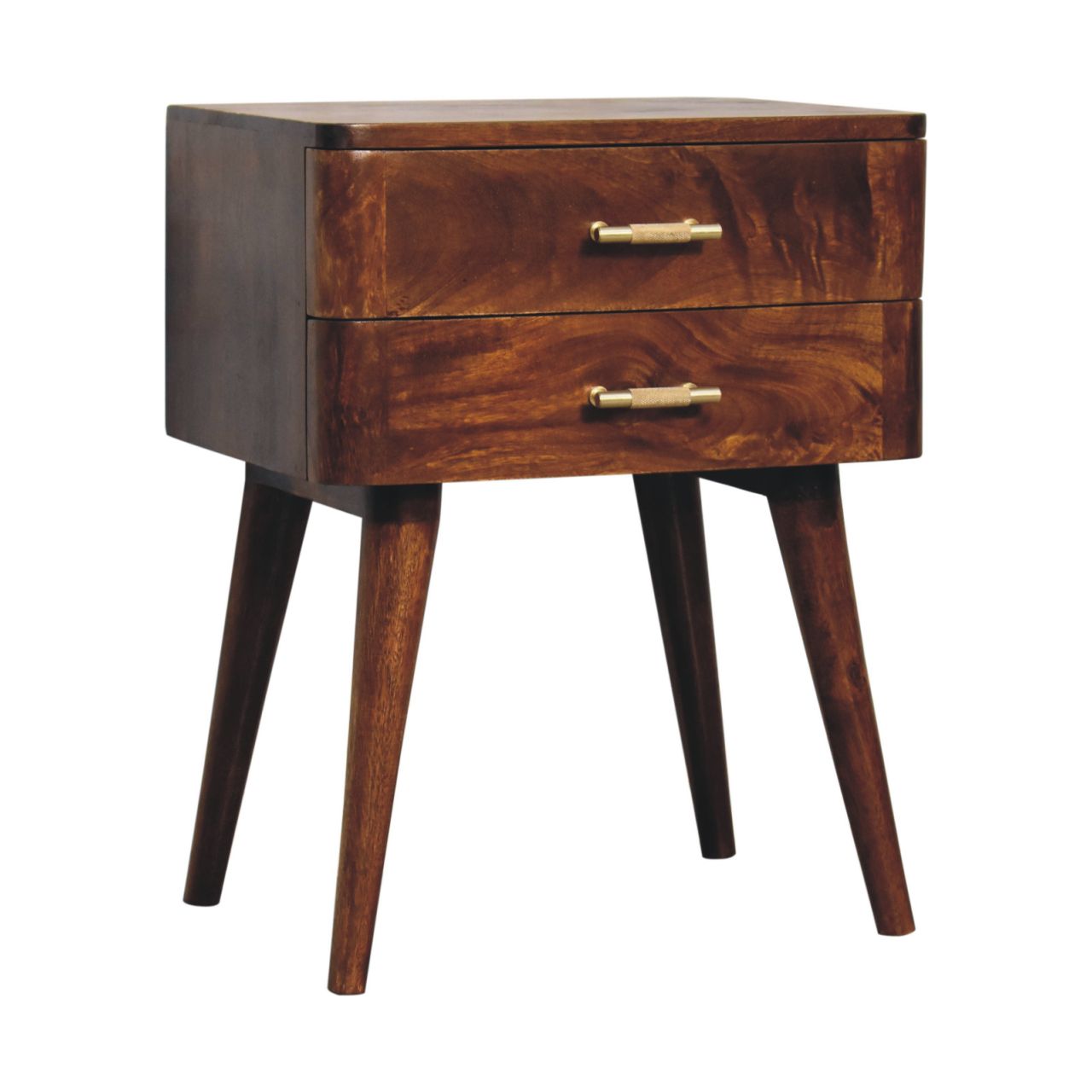 Solid Wood Chestnut T-Bar Nightstand