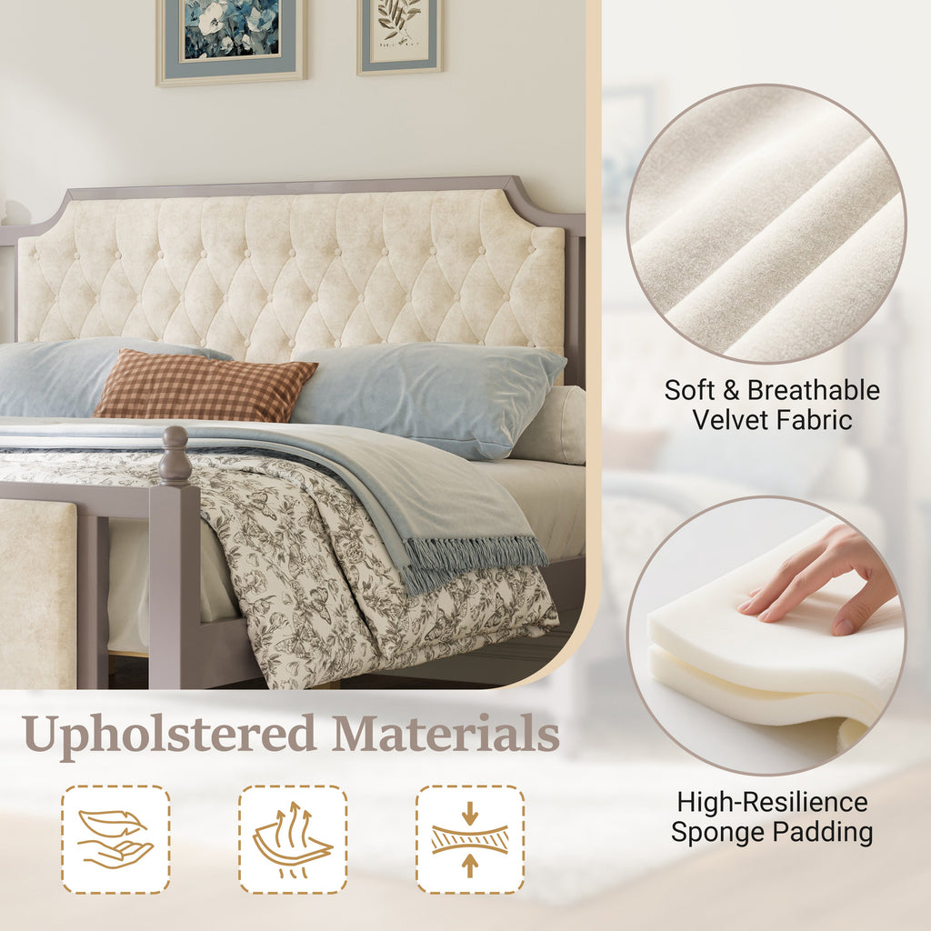 King Size Upholstered Platform Bed