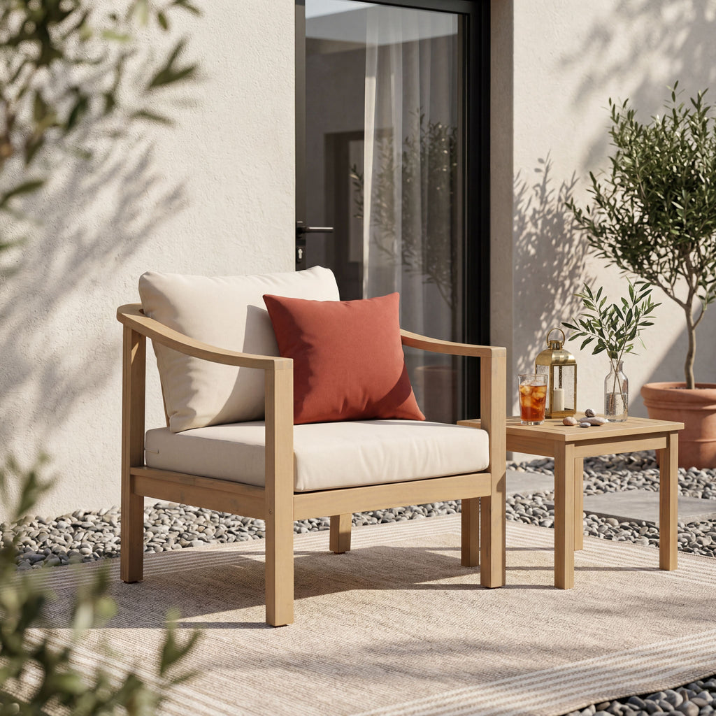 Acacia Wood Patio Furniture Club Chair