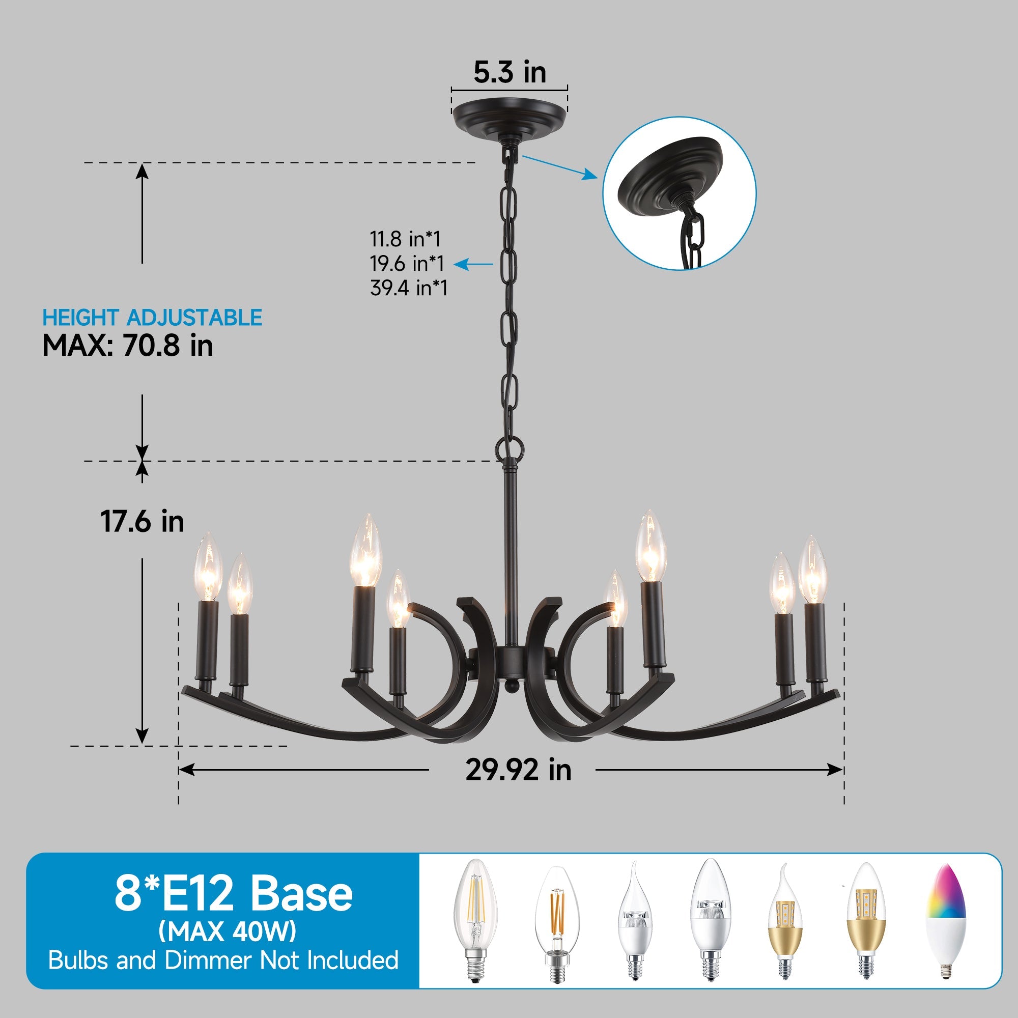 8-Light Farmhouse Chandelier