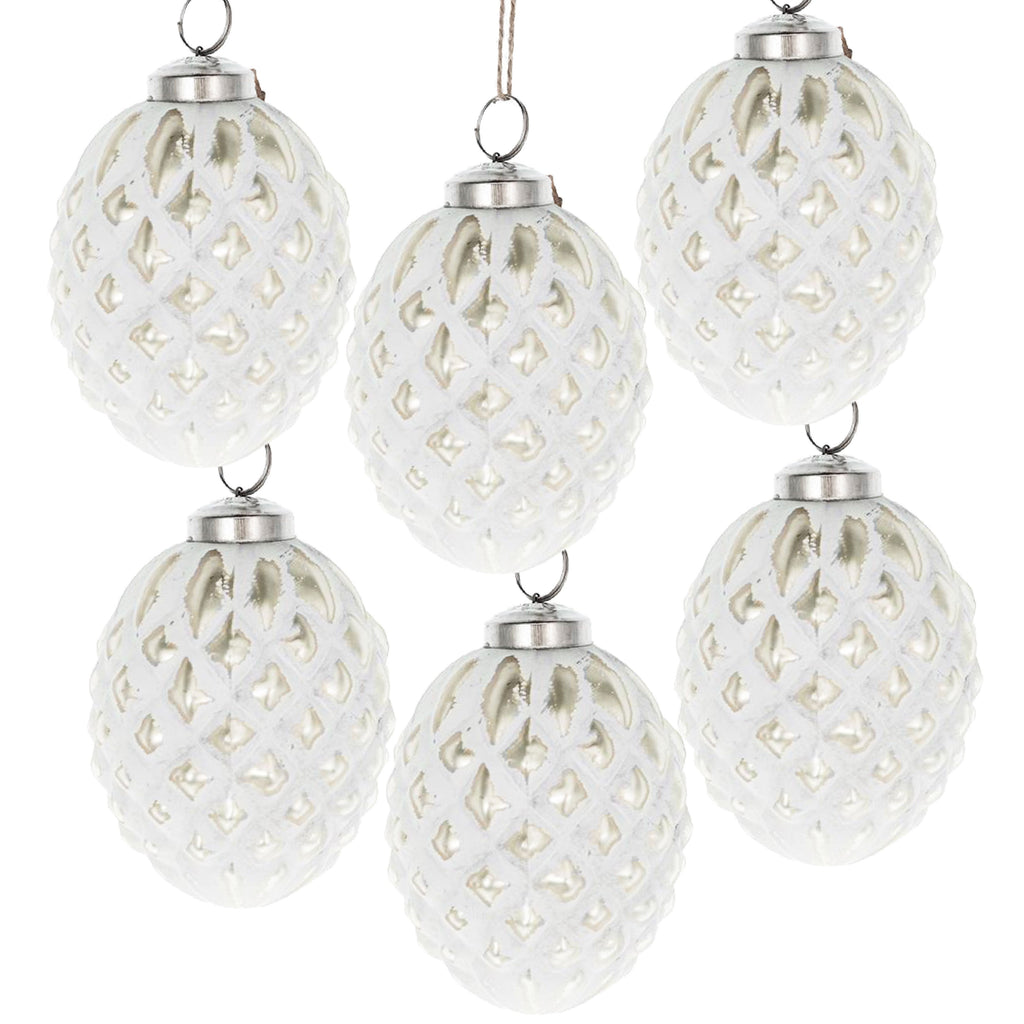 D3.8x4.2"H Christmas Ball Ornaments, Set of 6