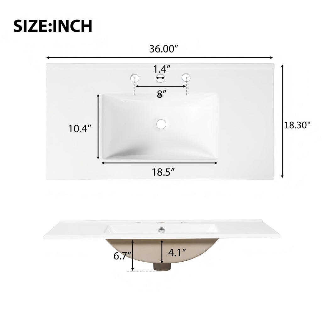 36" Luxury Striped Bathroom Vanity