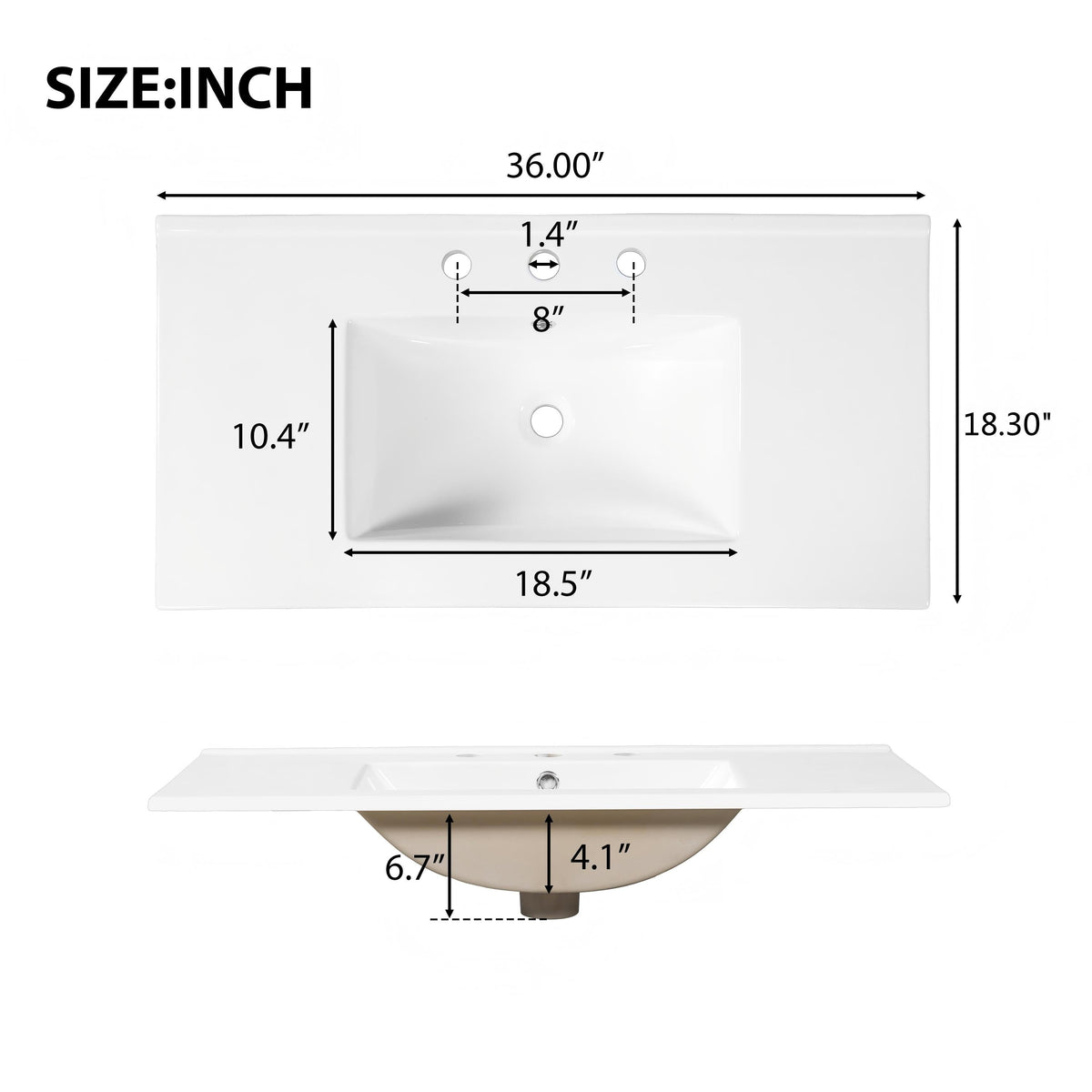 36" Luxury Striped Bathroom Vanity